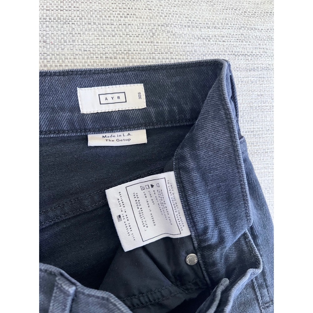 AYR The Getup 30S Film Noir Washed Black Barrel Leg Jeans Short Inseam - Picture 6 of 9